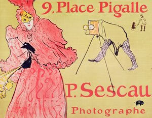 P. Sescau Photographe (poster), 1894 (fırça, pastel boya ve sıçrama tekniği ile beş renkli baskılı litografi)